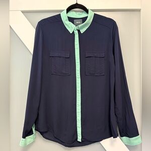 Anthropologie- MAEVE Midnight Button up Blouse